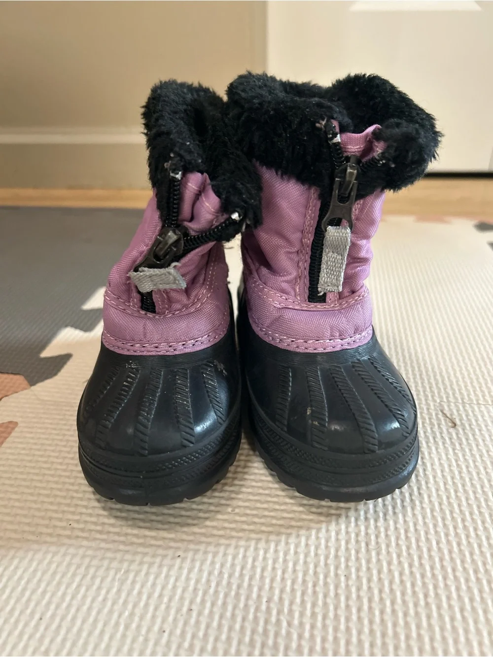 Kids Waterproof Snow Boots - Purple and Black